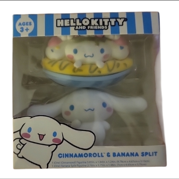New In Box Hello Kitty & Friends Cinnamoroll & Banana Split Figurines, Ages 3+ - Picture 2 of 9